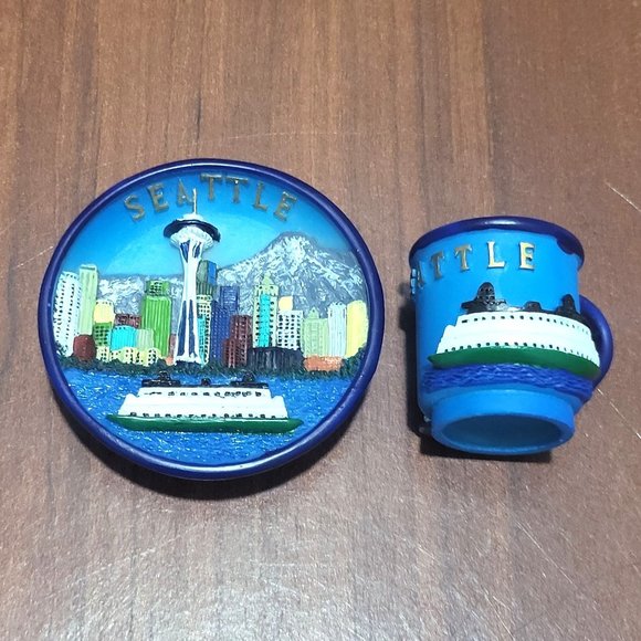 VTG SNCO Miniature Decorative Seattle Plate & Mug Set 1999 - Picture 8 of 11